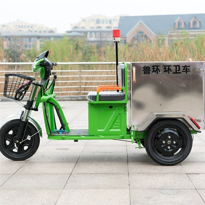 Small Electric Three-Wheeled Cleaning Truck Elektrik zibil maşınları