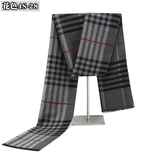 New Simple Men's scarf cashmere warm scarf men's European and American foreign trade plaid scarf manufacturers spot wholesale