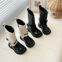 女童靴子不过膝秋冬季高筒长靴走秀演出单靴儿童时尚公主高帮靴简