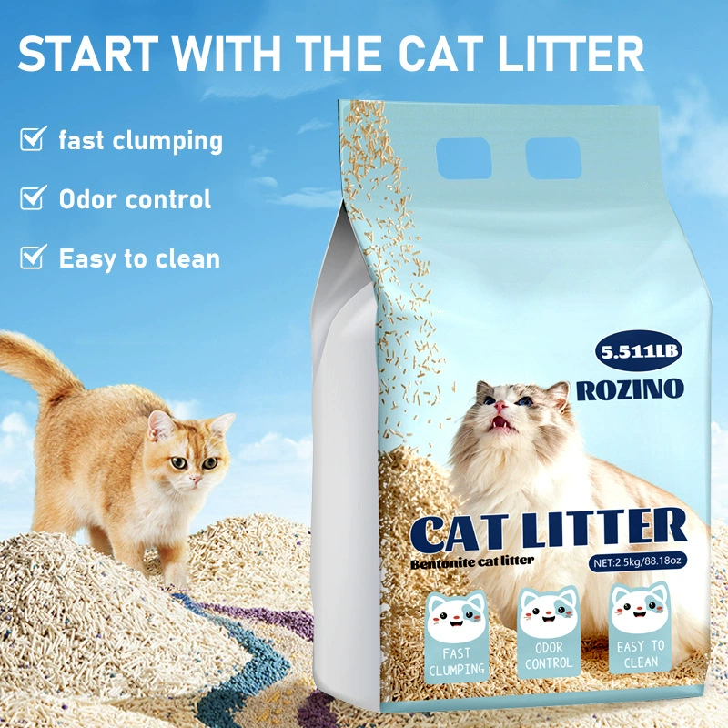 Полный английский трансграничный смешанный наполнитель для кошачьего туалета 2,5 кг, наполнитель для кошачьего туалета из тофу, дезодорирующий низкопыльный бентонитовый наполнитель для кошачьего туалета
