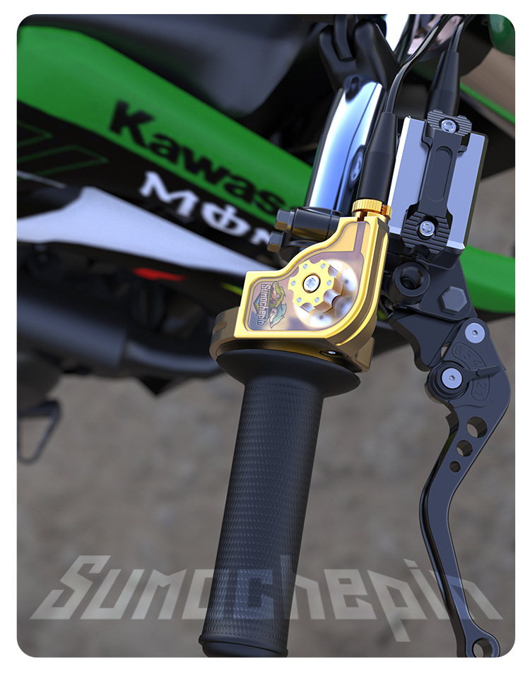 Off-Road Motorcycle Large Twist Throttle Handlebar Modification Visual Cnc Aluminum Alloy Large Twist/Fuel Turn Handle Throttle Cable Universal