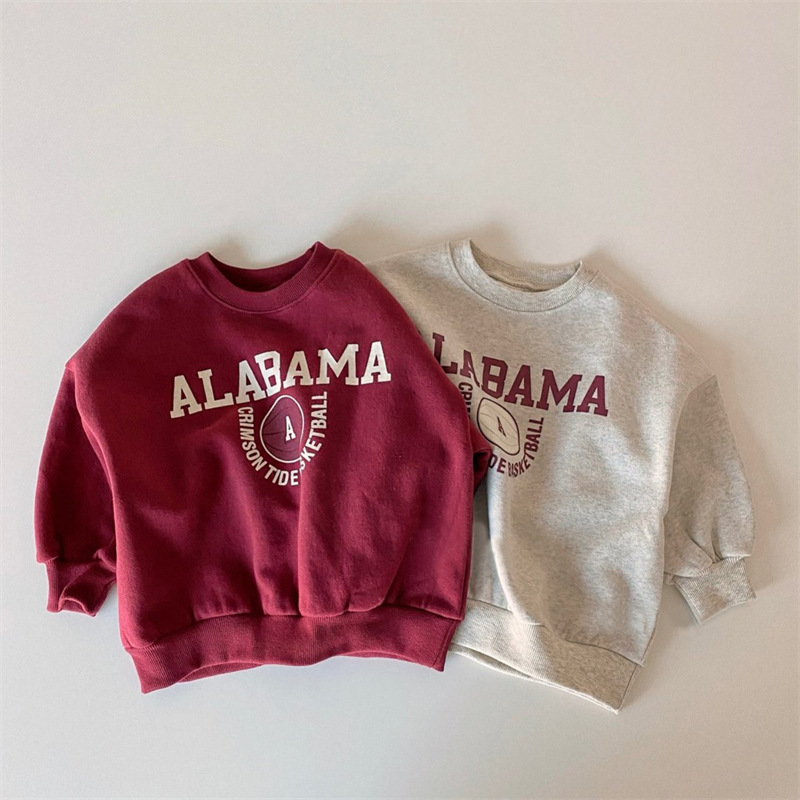 INS estilo coreano invierno nueva ropa de padres e hijos retro moda cómodo fleece letras padre-hijo manga larga Jersey suéter t