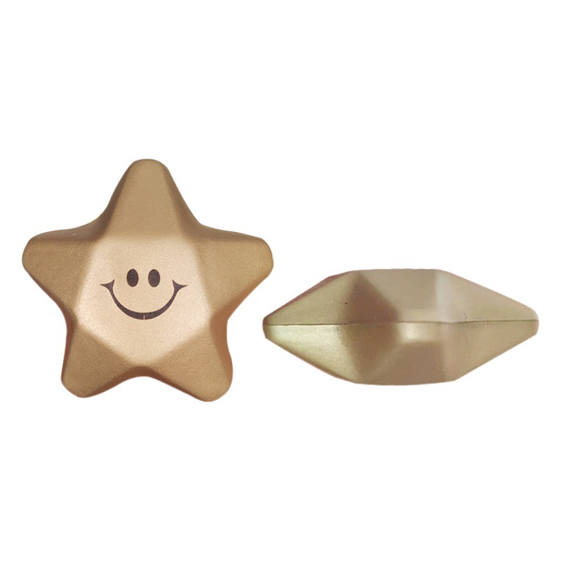 Pu estrella de cinco puntas Bola de estrés descompresión juguete estrella de oro pellizcar música cara sonriente estrella de cinco puntas múltiples especificaciones
