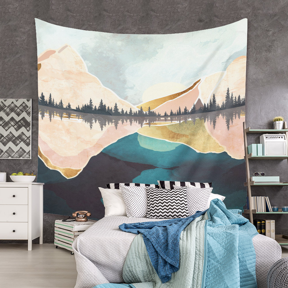 Bohemian Moon Mountain Painting Wall Cloth Decoration Tapestry Wholesale Nihaojewelry display picture 56