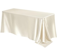 色丁桌布绸缎桌旗涤纶聚会议派对圣诞节生日酒店婚庆装饰餐厅色丁