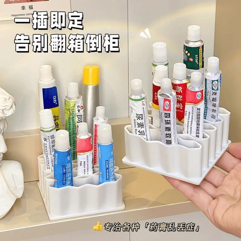 Ungüento de almacenamiento de silicona estante de almacenamiento de bolígrafo ondulado estante de bolígrafo de ceja maquillaje de cuidado de la piel ungüento de escritorio marco de almacenamiento vertical