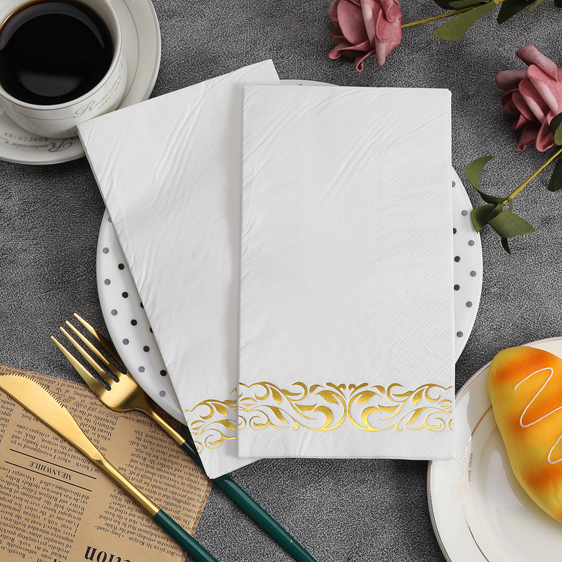 Cross-Border Party Paper Napkins Birthday Party Hotel Special Disposable Paper Napkins Hot Stamping Napkins High-End