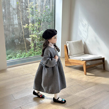 女孩夹棉连衣裙2025冬装新款童洋气公主裙加厚加棉中小童韩版裙子