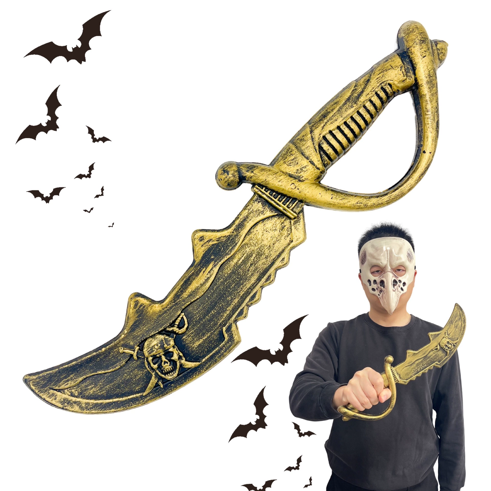 Хэллоуин реквизит карибский пиратский нож череп нож пластиковая вечеринка косплей одеваются оружие пиратский нож