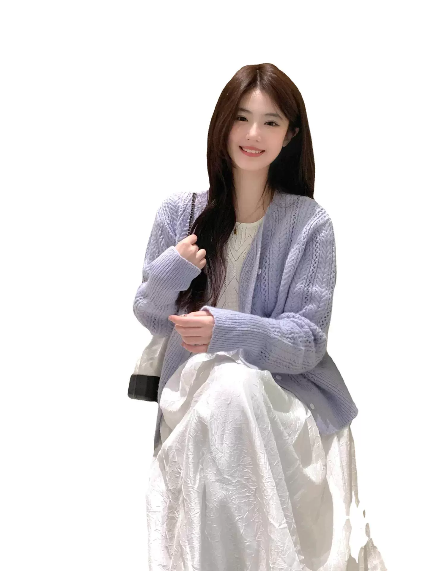 Purple sweater, spring summer jacket, knitted cardigan