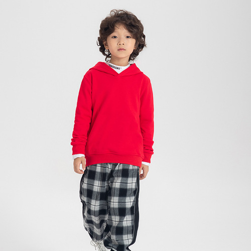 Children's Sweatshirt Trendy New Boys and Girls Spring and Autumn Colored Hooded Sweatshirts Pure Cotton Children's Top Wholesale
