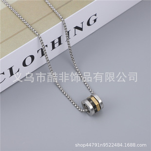 Two-color ring letter necklace design fashion pendant simple light luxury clavicle chain personalized trend necklace wholesale