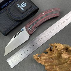 厂家直销电商爆款户外折刀红色斑马纹G10柄露营防身折叠刀