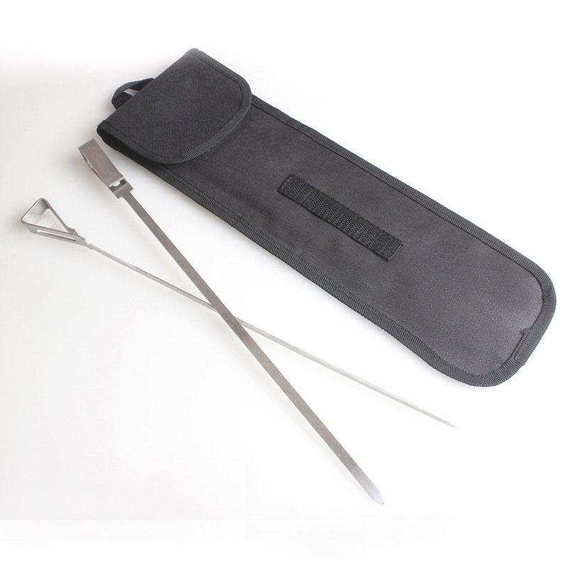 Acero inoxidable barbacoa pinchos barbacoa aguja acero palo Cordero pinchos bolsa de tela 6 unids pinchos fábrica fuente