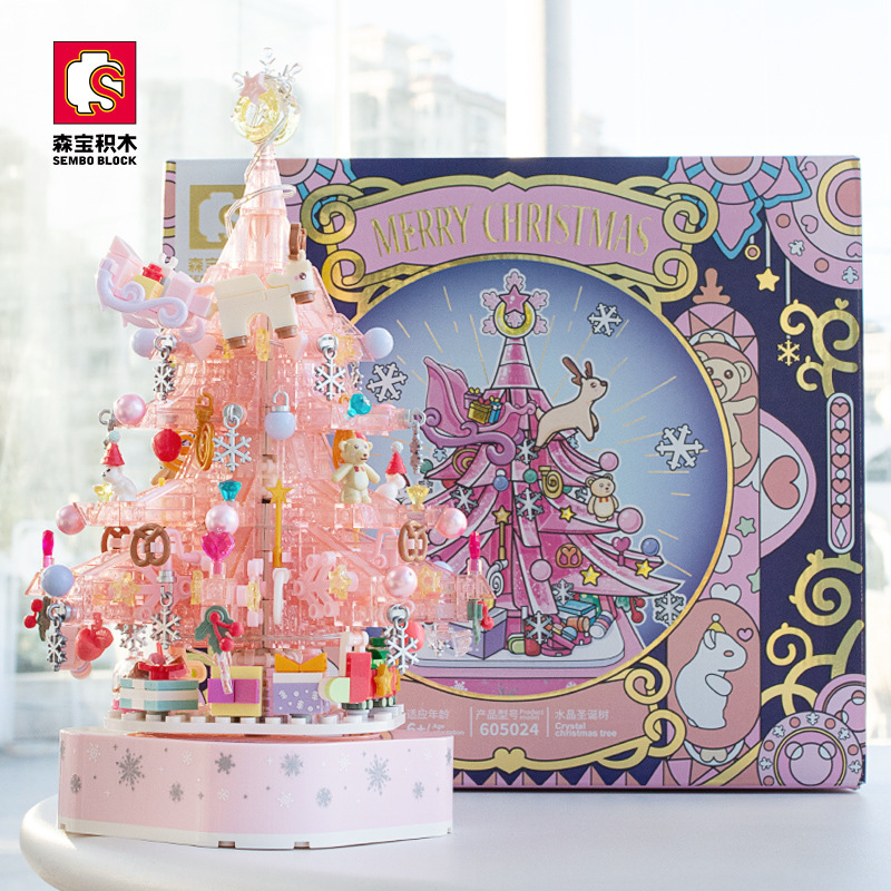森宝605024水晶粉クリスマスツリーオルゴール女の子クリスマスプレゼントパズル