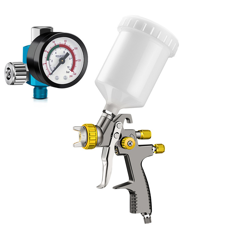 Pistola de pulverización neumática LVLP Air Green, pistola de pulverización de baja presión, cromada, 600 ml, alta atomización