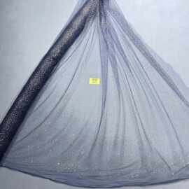 现货洒金花型款花型247#LC烫石点婚纱礼服面料 网纱 喷金花型