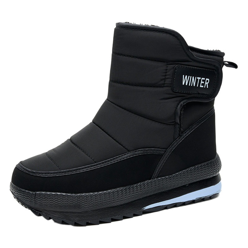 In-Stock Foreign Trade Snow Boots with Fleece Lining, Warm Tpr Non-Slip Outdoor Mid-Calf Cotton Boots for Men and Women, Cross-Border Cotton Shoe Wholesale