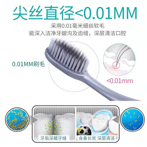 Bomei 803 toothbrush single bamboo charcoal filament adult soft bristle toothbrush household manual soft filament sharpened bamboo charcoal toothbrush