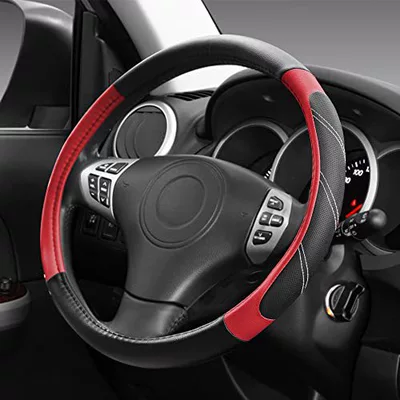 Steering wheel cover, wheel cover leather elastic handle
