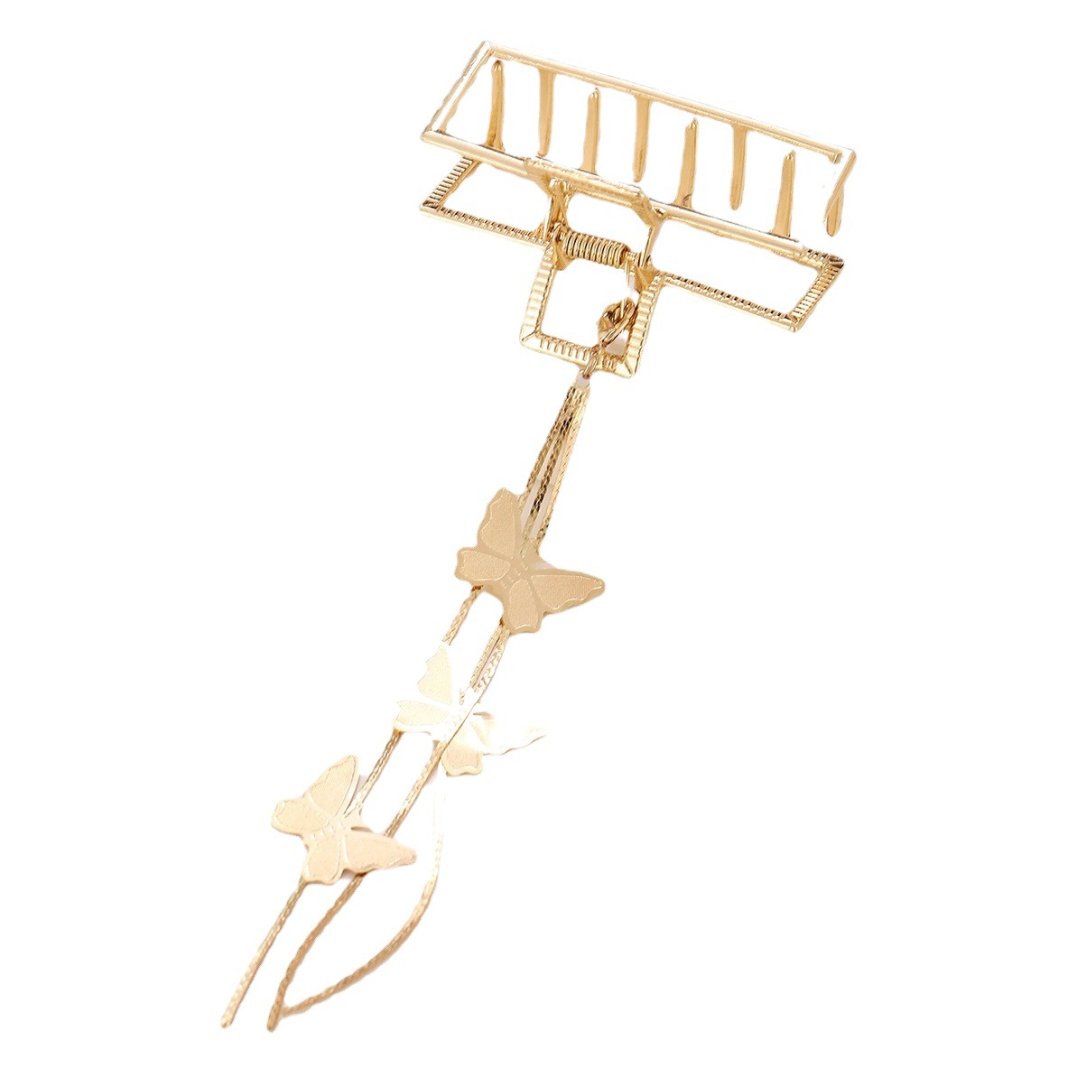 Estilo coreano metal moda hueco clip mariposa horquilla borla colgante tiburón clip hueco espalda Cabeza accesorios para el cabello para las mujeres