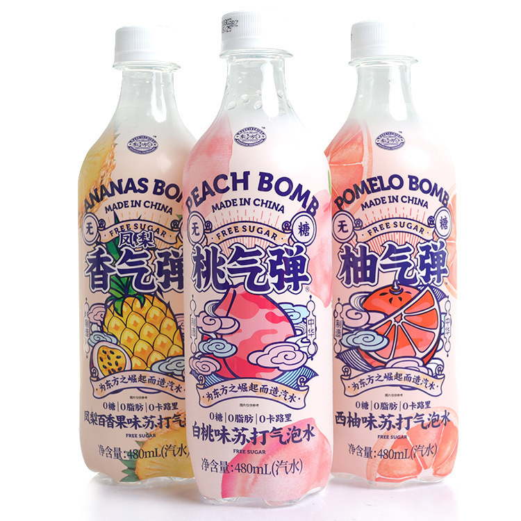 东制方造苏打汽泡水480ml*15瓶整箱批发 果子熟了夏季饮品饮料|ms