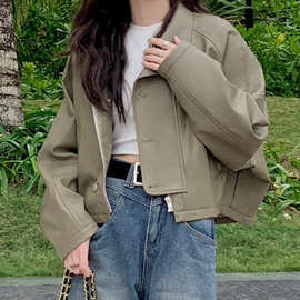 美式复古高街皮衣外套女春秋2025新款韩系机车服秋冬加厚