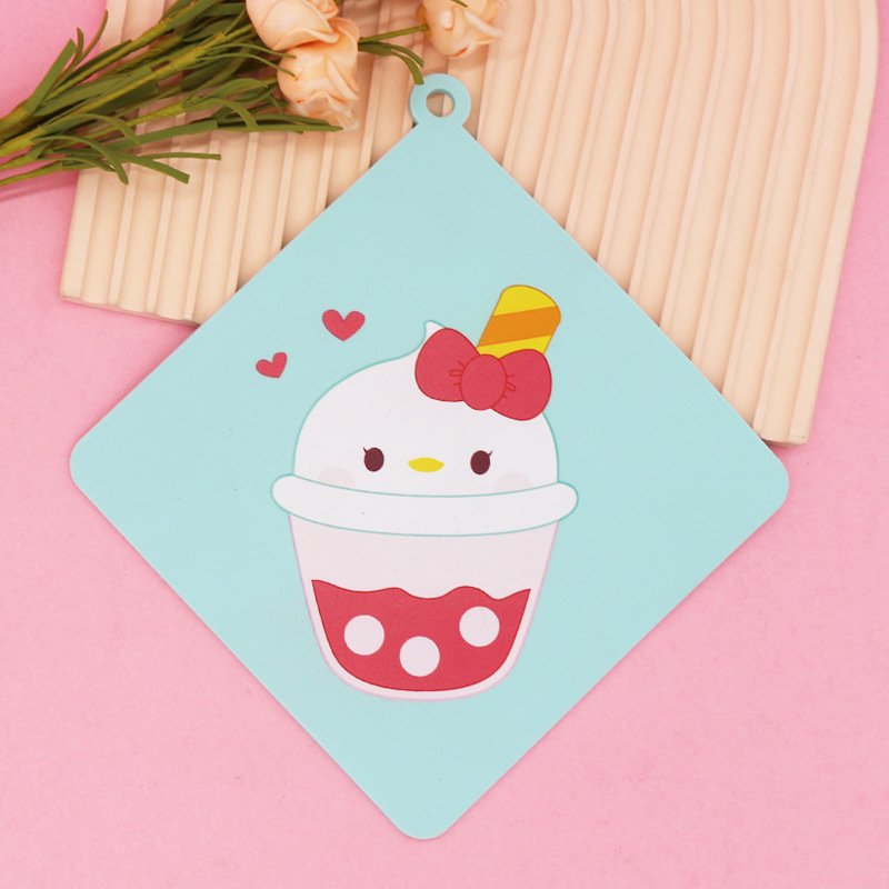 Posavasos de helado azul cuadrado grande