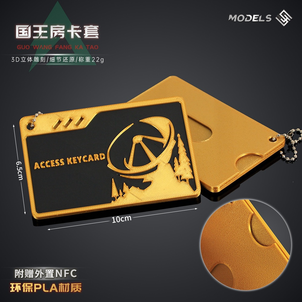 3D Printed Delta Force Action Figure Model Ornament, Gold Circuit Board Style Gaming Peripheral Desktop Decoration