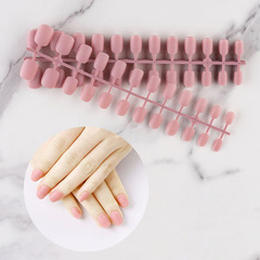 5條24片磨砂小圓甲純色全貼甲片穿戴甲美甲假指甲批發 定 制