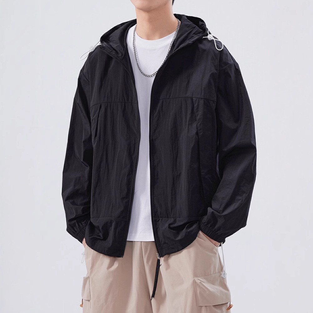 태양 보호 의류 남성 여름 코트 얇은 통기성 피부 의류 UV 보호 UPF50 야외 낚시 태양 보호 의류