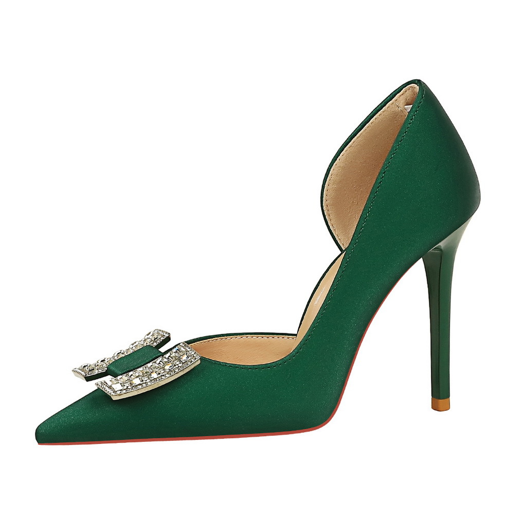 626-K70 European And American Style Side Hollow Shallow Mouth Pointed Toe Ultra High Heels Stiletto Fashion Rhinestone_vogvips.com