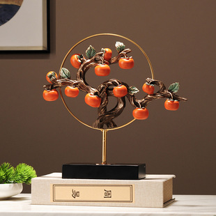 Good Persimmon decoration, new Chinese style living room wine cabinet hallway study Zen decoration