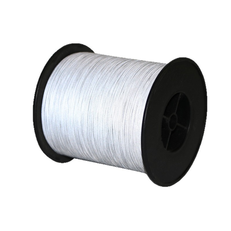 亮银双面反光纱线 织带编织用反光纱线 0.5mm宽银白色环保反光丝