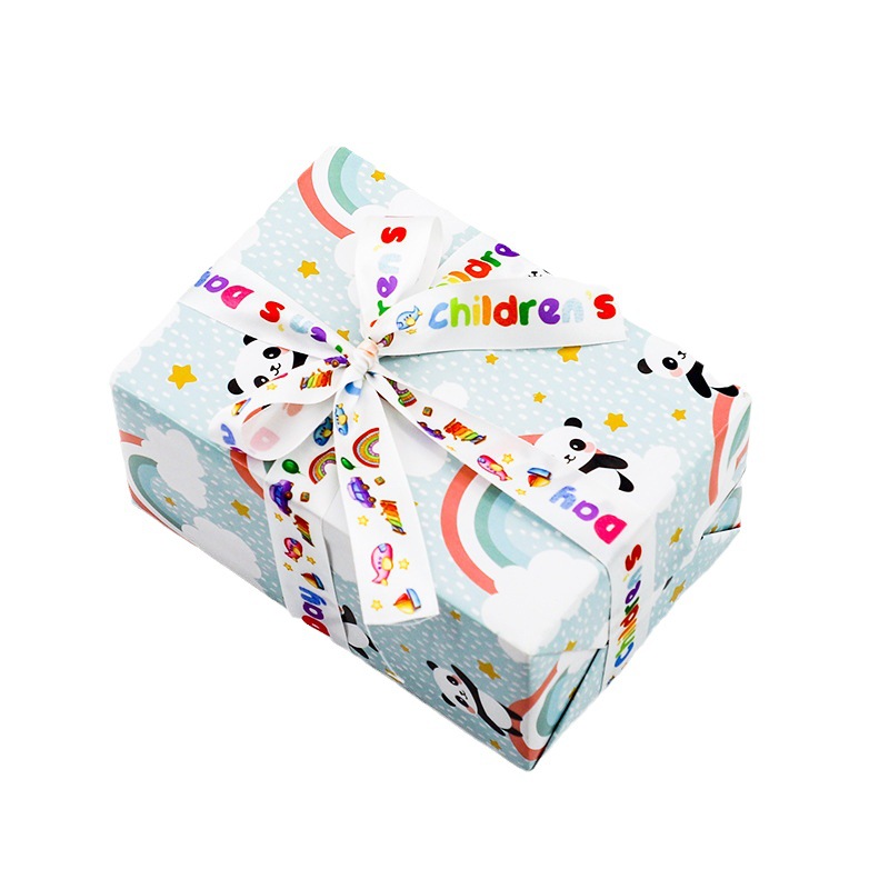 Lindo embalaje de regalo Cinta Día del niño feliz cumpleaños pastel cinta regalo de mano Decoración cinta arco