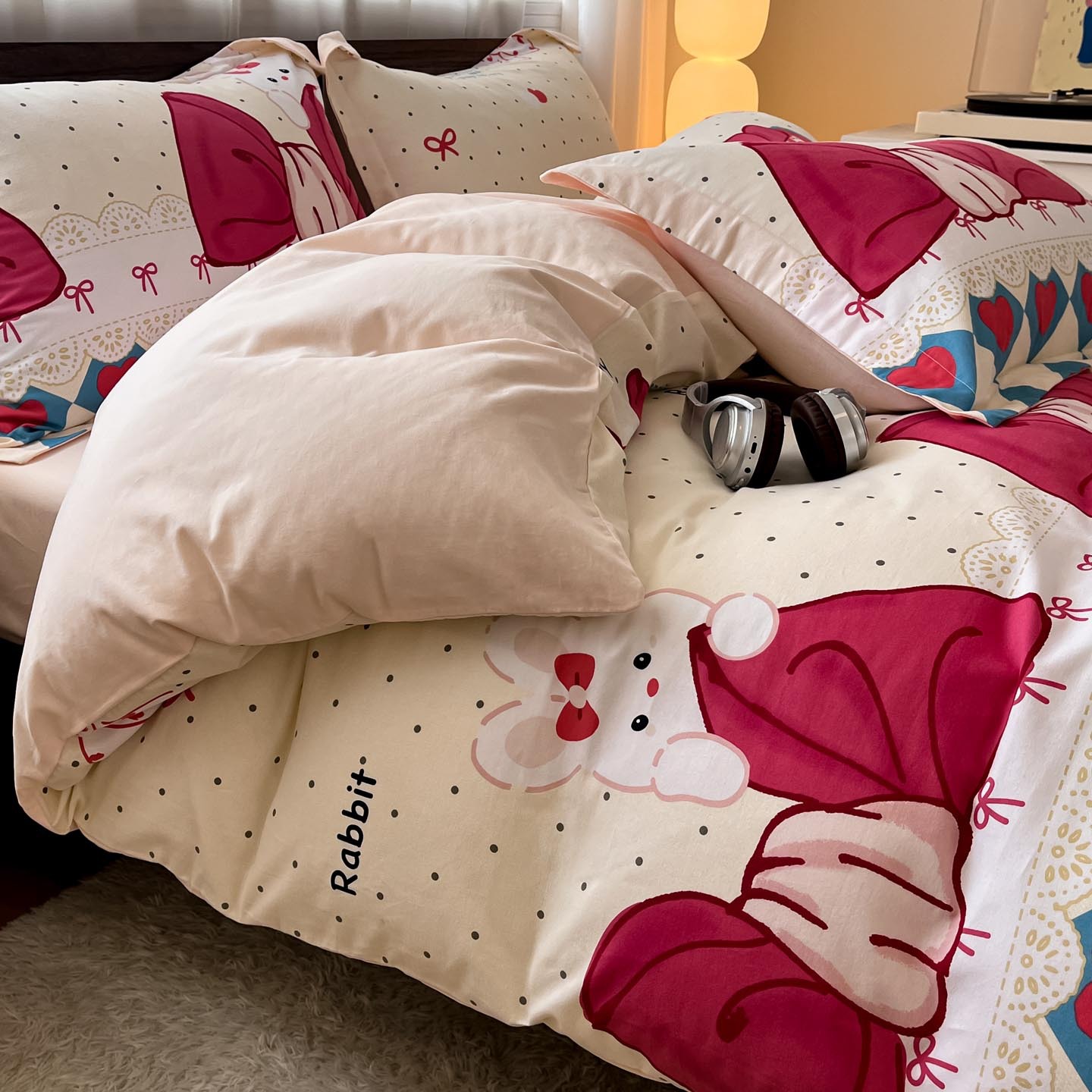 Algodón grueso de cuatro piezas, sábanas de algodón lavado con agua, dormitorios de estudiantes, tres piezas