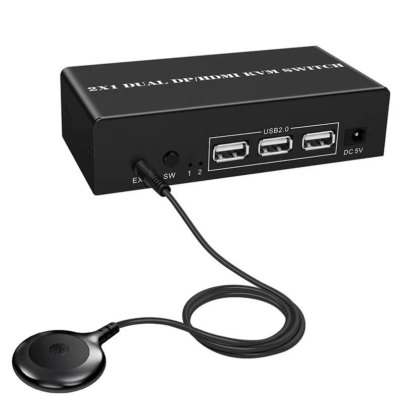 2x1 DP 双 通道 转换器 2 в 2 в 2 в KVM клавиатура мышь адаптер