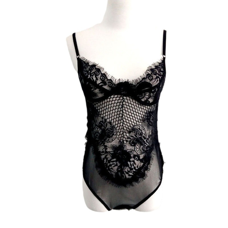 European and American foreign trade explosions transparent mesh backless bra underwear sexy tight one-piece sexy underwear L2006