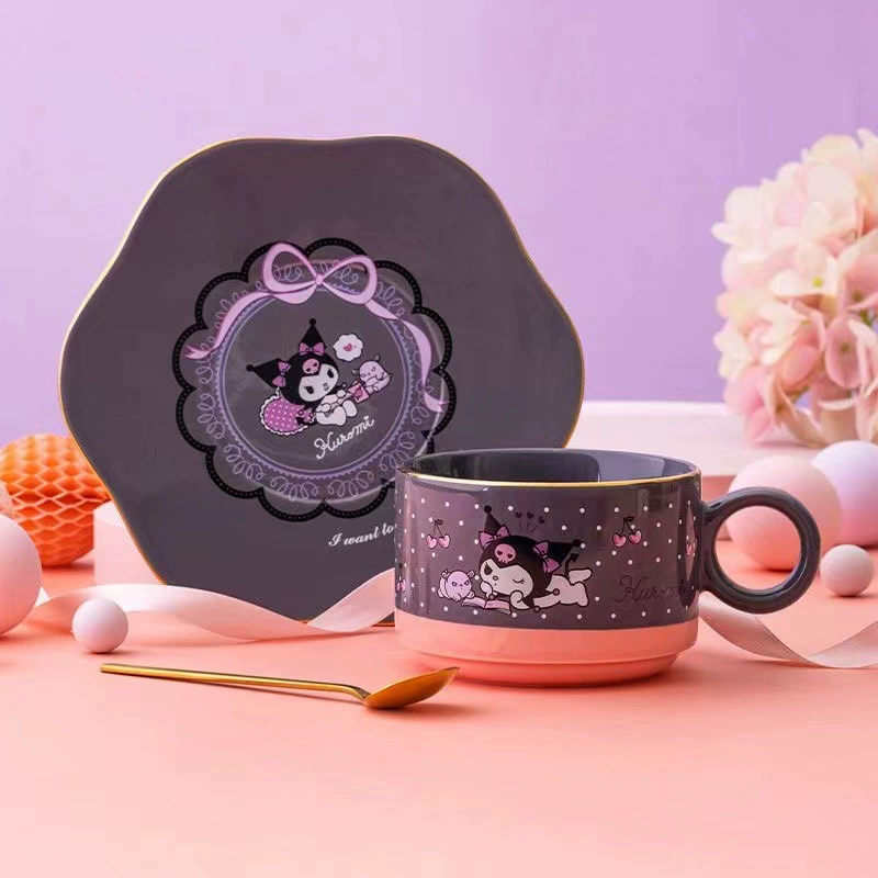 Кружка с персонажами Sanrio, стиль Ins, творческая кофейная кружка для пары, керамическая чашка для воды, офисная кружка