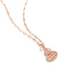 Golden necklace stainless steel, fashionable chain for key bag , brand pendant, jewelry, Korean style, pink gold, 18 carat