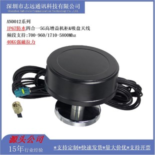 5G4Gwifgnss Integrated All-In-One Vehicle Antenna Full-Band Gain Smamini Flange Connector External Connection