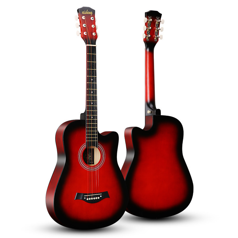 principiantes guitarra de madera de balada 38 pulgadas fábrica directa al por mayor estudiantes violín popular guitarra de madera de tiles