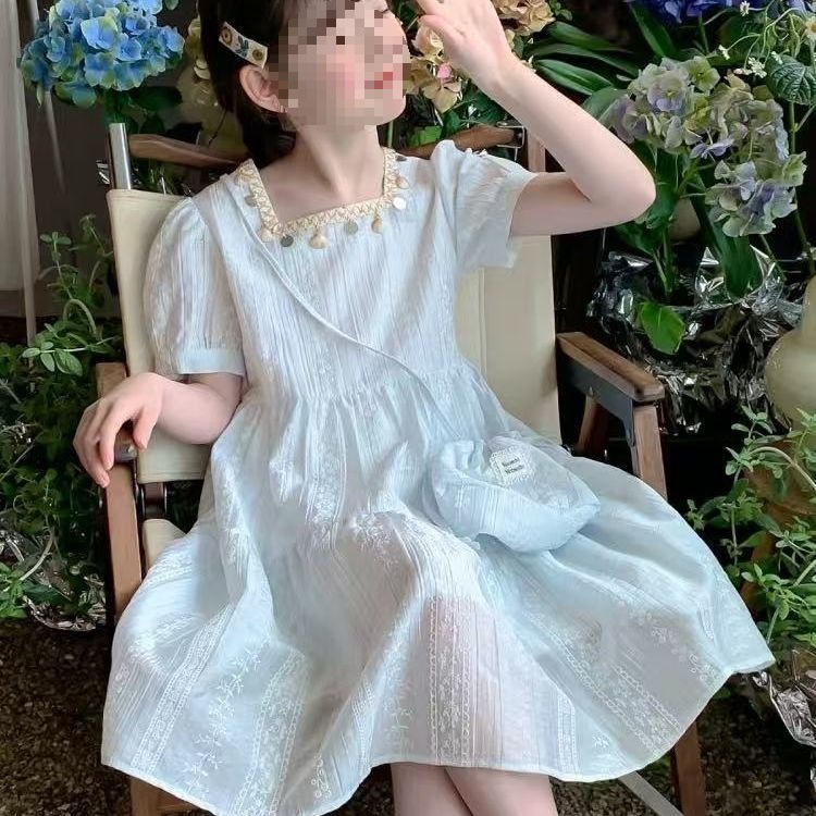 Girls Dress Summer Thin 2025 New Style Children's Clothing Little Girl Super Nice Princess Dress Children's Dress Summer
