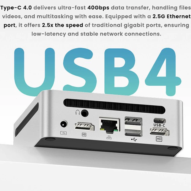 Мини-ПК GenMachine R7-6800H USB4/высокая производительность/металлический игровой офисный мини-компьютер с портом 2.5G