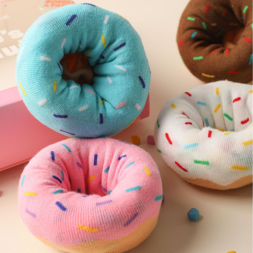 Donut dibujos animados lindo hip-hop parodia algodón deportes calcetines de tubo medio calcetines de moda para hombres y mujeres calcetines de regalo calcetines creativos