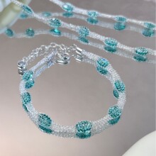 【钱袋子】925银小众彩色帕拉伊巴锆石网兜手链女高级多巴胺轻奢