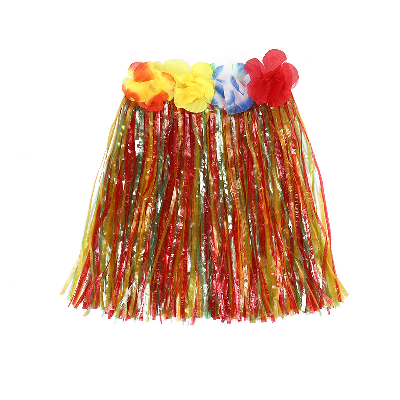 Fábrica al por mayor de hierba hawaiana falda cintura elástica niños adultos rendimiento vestir falda de hierba guirnalda sujetador