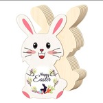 木制复活节兔子木片家居教室装饰 DIY兔子工艺品木质木片挂件摆件