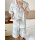 Real shot 2024 Korean summer new couple ink painting national tide pastoral sweet short sleeve pajamas suit home clothes women