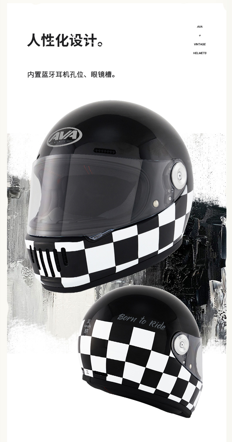 Retro Motorcycle Helmet Harley Cruiser Carbon Fiber Full Helmet FF937